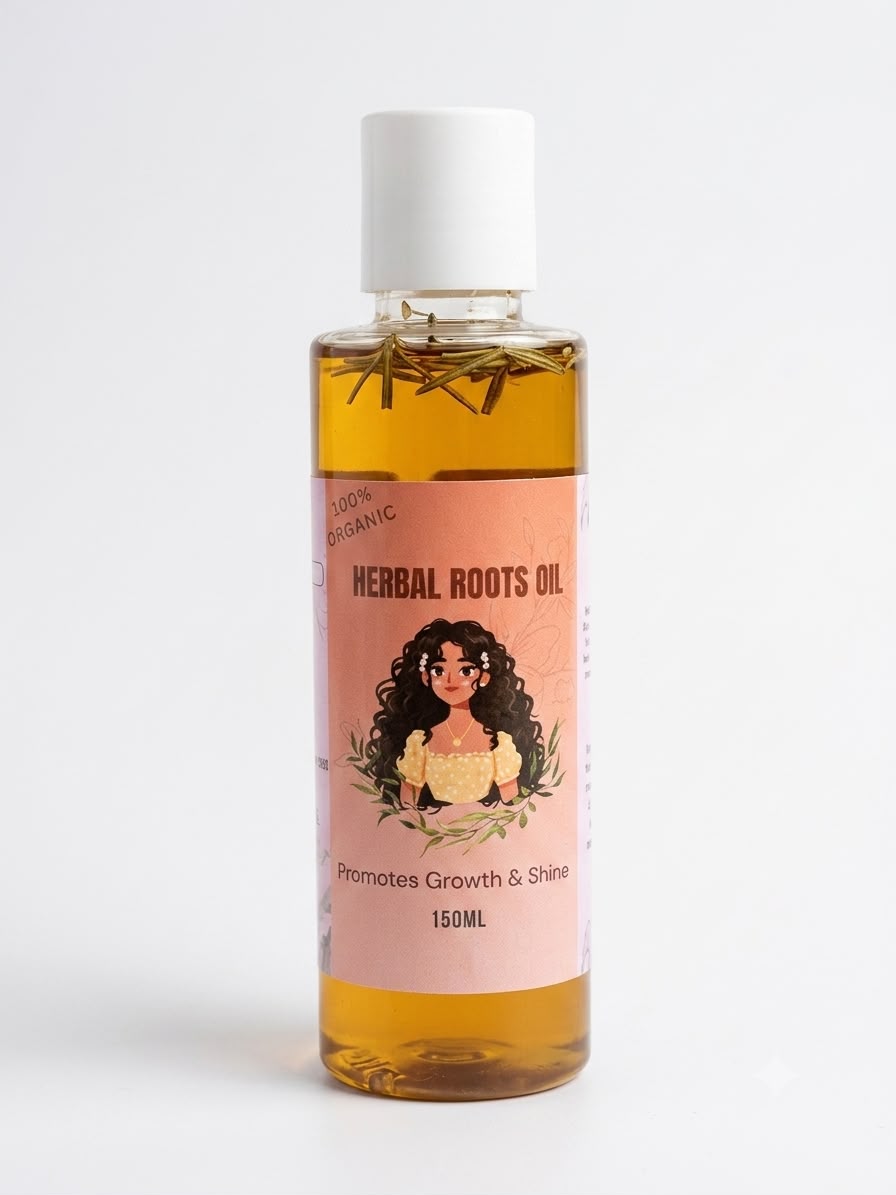 Herbal Roots Oil rosemary product bottle