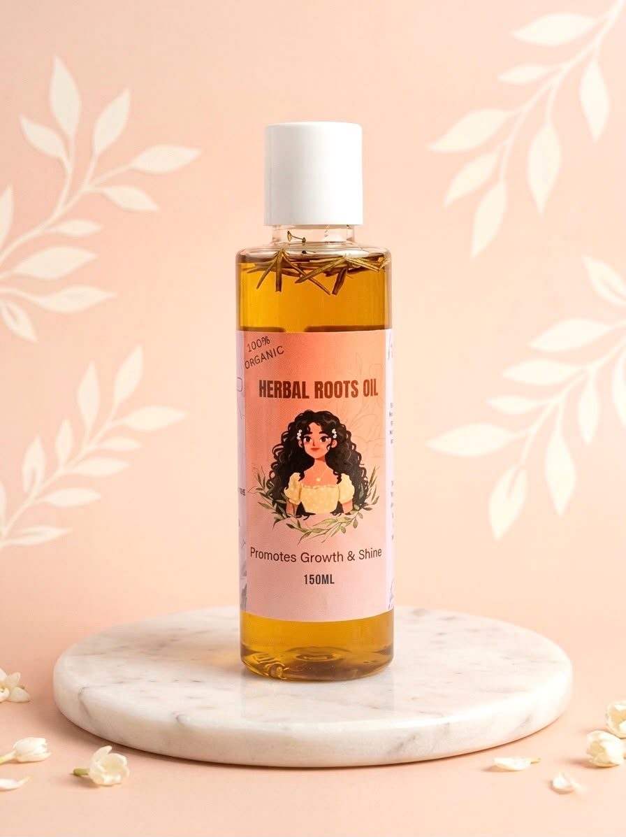 Herbal Roots Oil rosemary product bottle