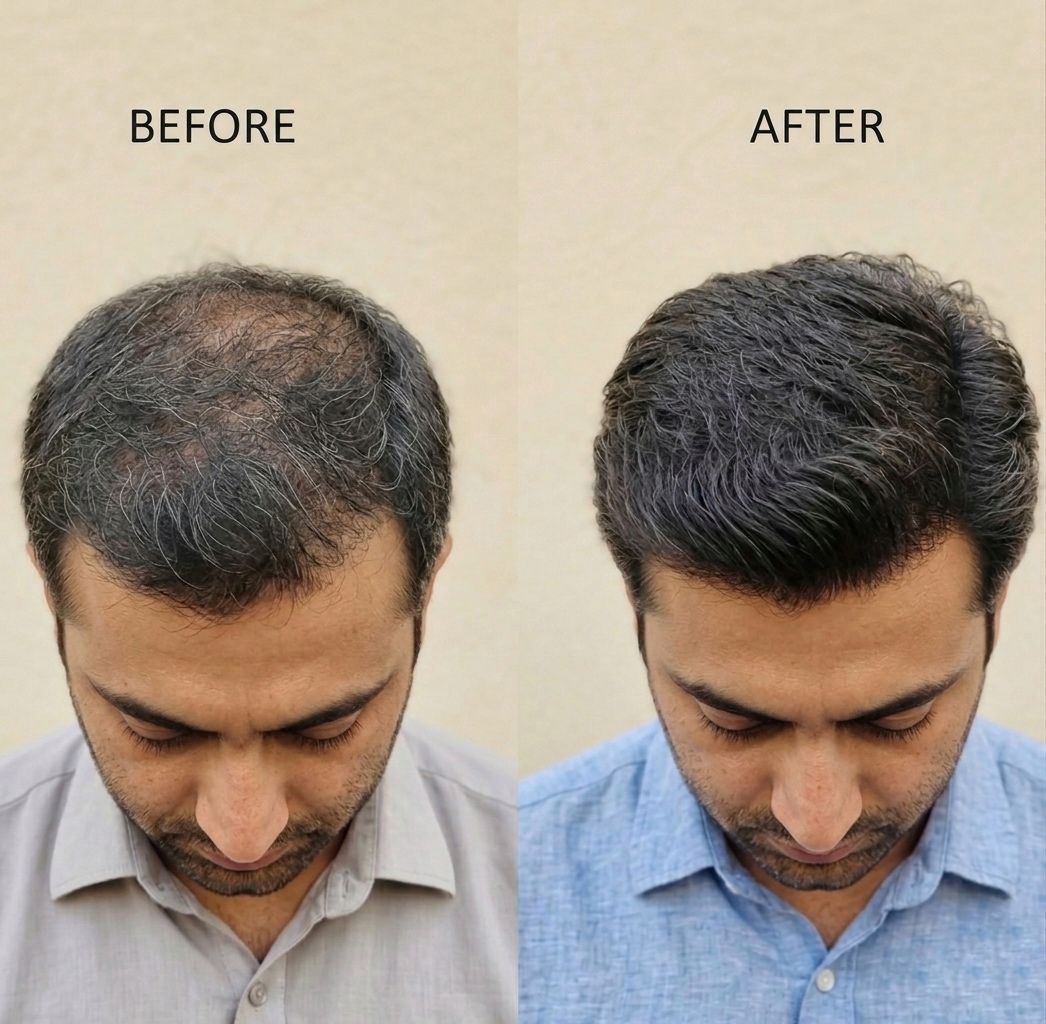 Featured hair result before and after